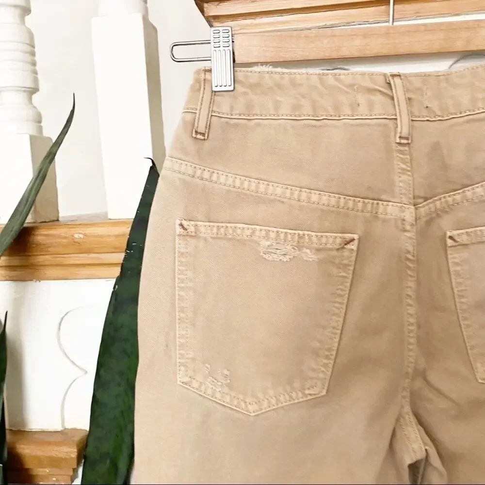 Free People Dakota Straight Leg Jeans Khaki sz 25